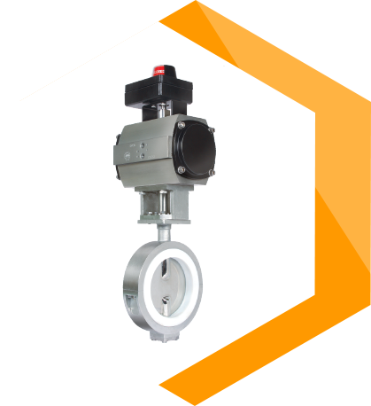 Valve Body Lined with Unlined Disc Butterfly valve with actuator
