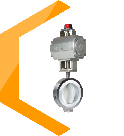 Lined butterfly Valve with Actuator 